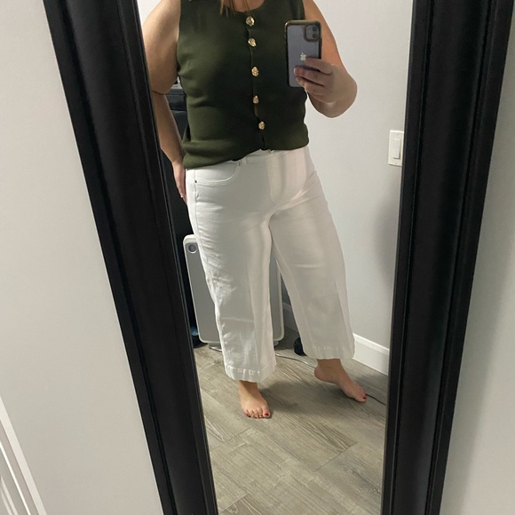 SPANX cropped wide leg jeans in white - Picture 3 of 3